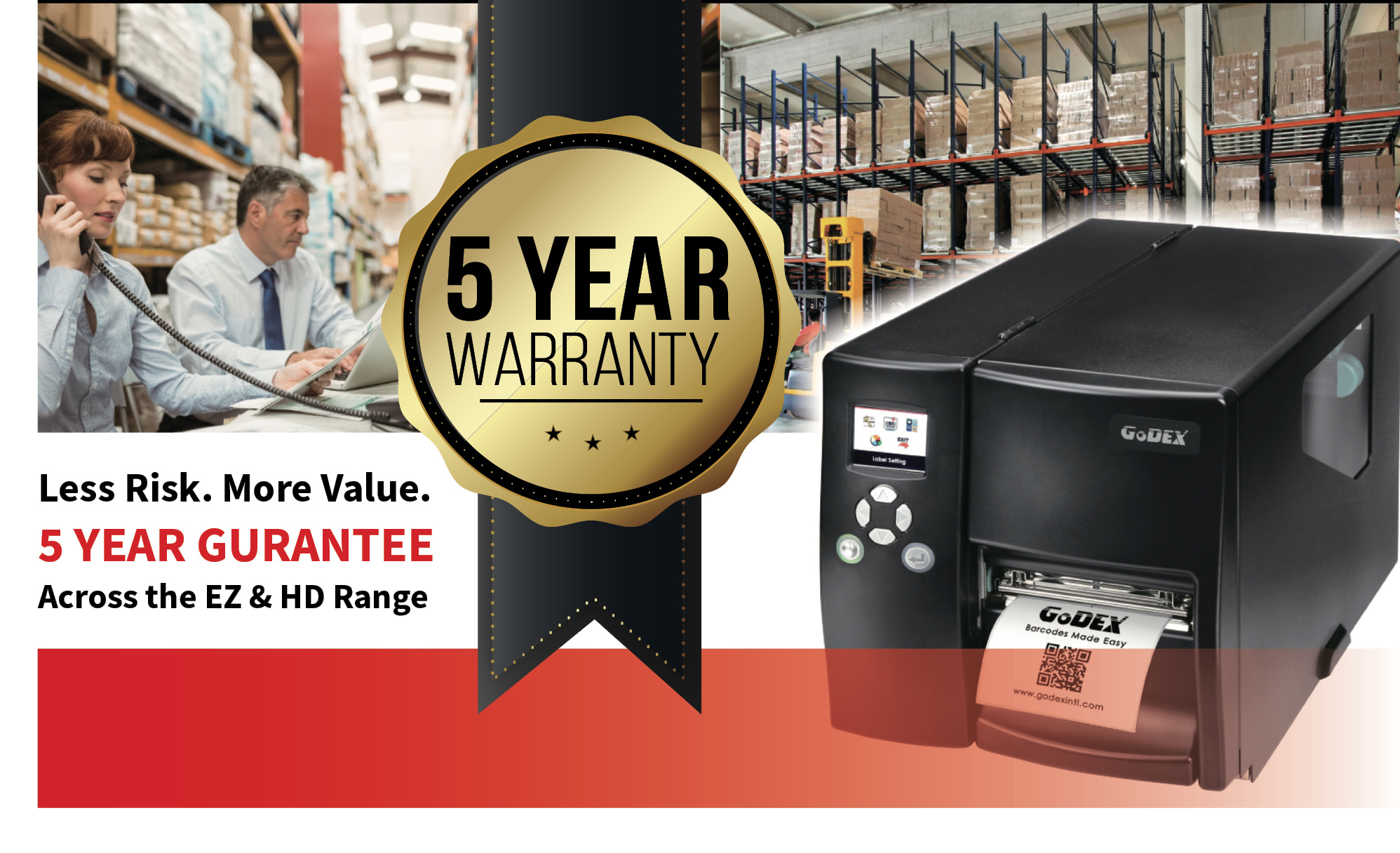 5 year GoDEX warranty